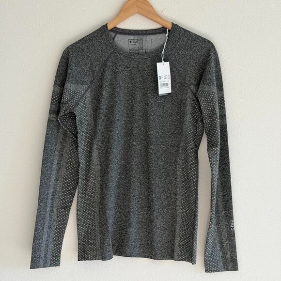 Figs Salta Seamless Longsleeve Underscrub in Graphite, Size Large - Picture 5 of 8